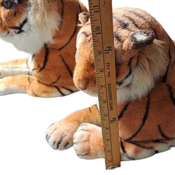 VINTAGE BEST MADE TOYS LIMITED TIGER MAMA CUB REALISTIC PLUSH 45" STUFFED ANIMAL - Picture 16 of 16